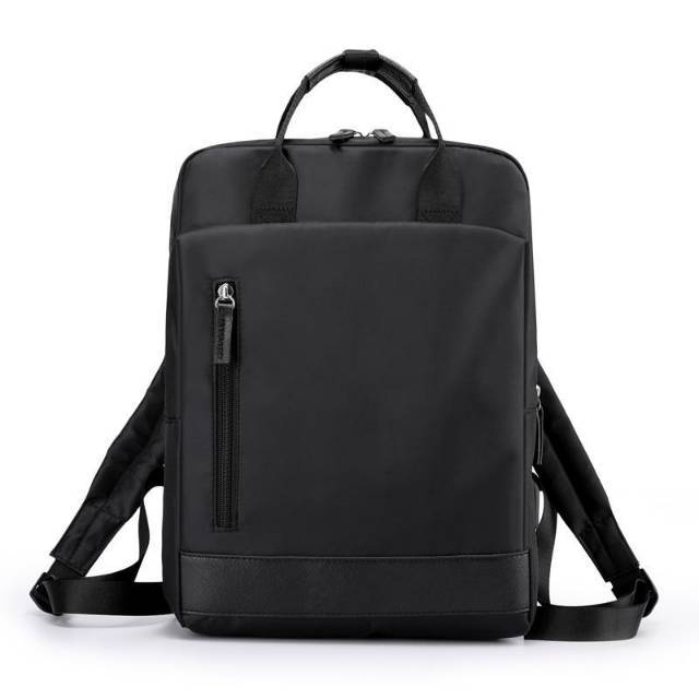 Tas Laptop Backpack Ransel Waterproof 14 15 inch with USB Port - black