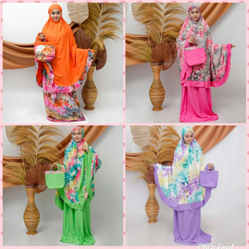 Mukena jumbo Tyedye batik Pekalongan