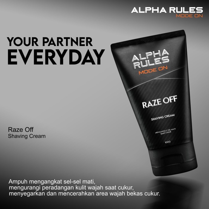 Alpha Rules Raze Off Sabun Cream Shaving Cream Wajah Cukur Jenggot Brewok Kumis