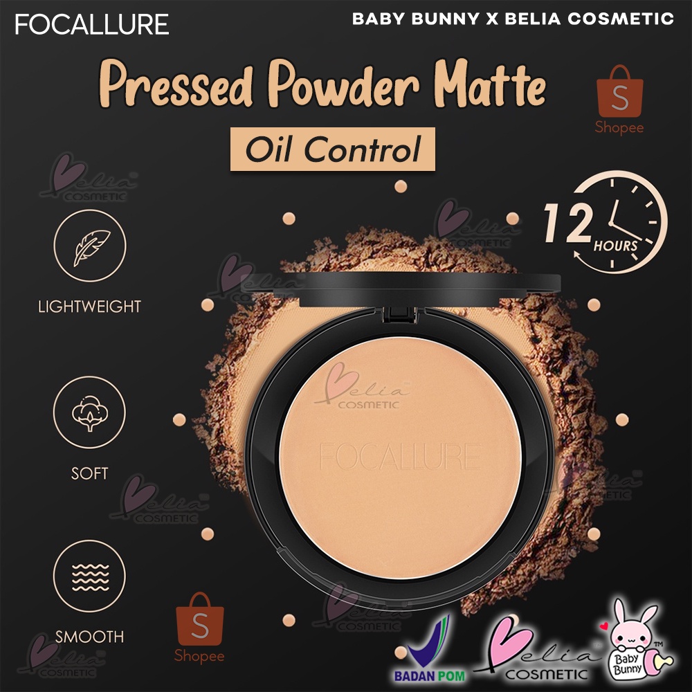 ❤ BELIA ❤ FOCALLURE Pressed Powder FA16 | Oil-control Pressed Powder-Matte Bedak Padat | BPOM