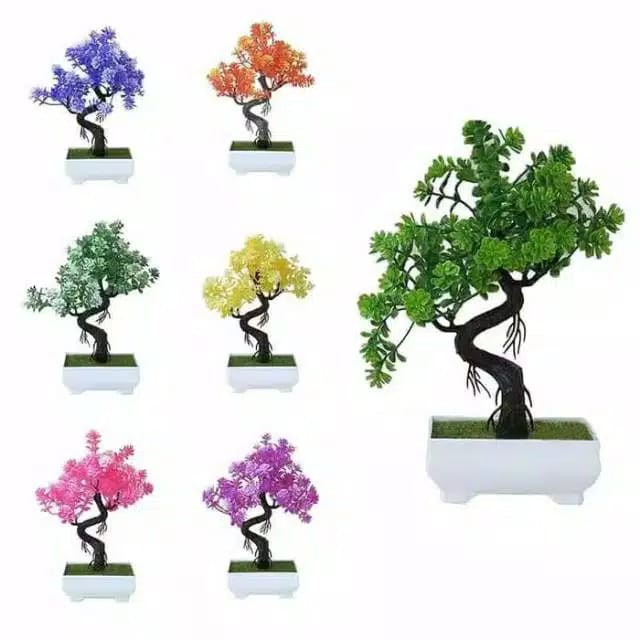 GK BUNGA PIRAMID BONSAI POT MINI POHON PLASTIK HIAS RUANG TAMU ARTIFICIAL INTERIOR ##