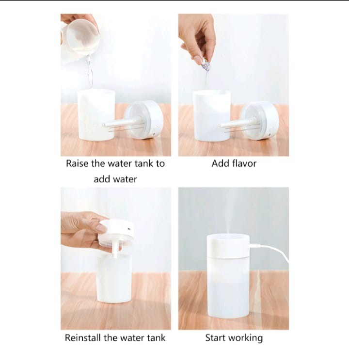 Humidifier Diffuser aromatheraphy 260 ML  with 7 Colours LED Lamp - Pelembab Ruangan