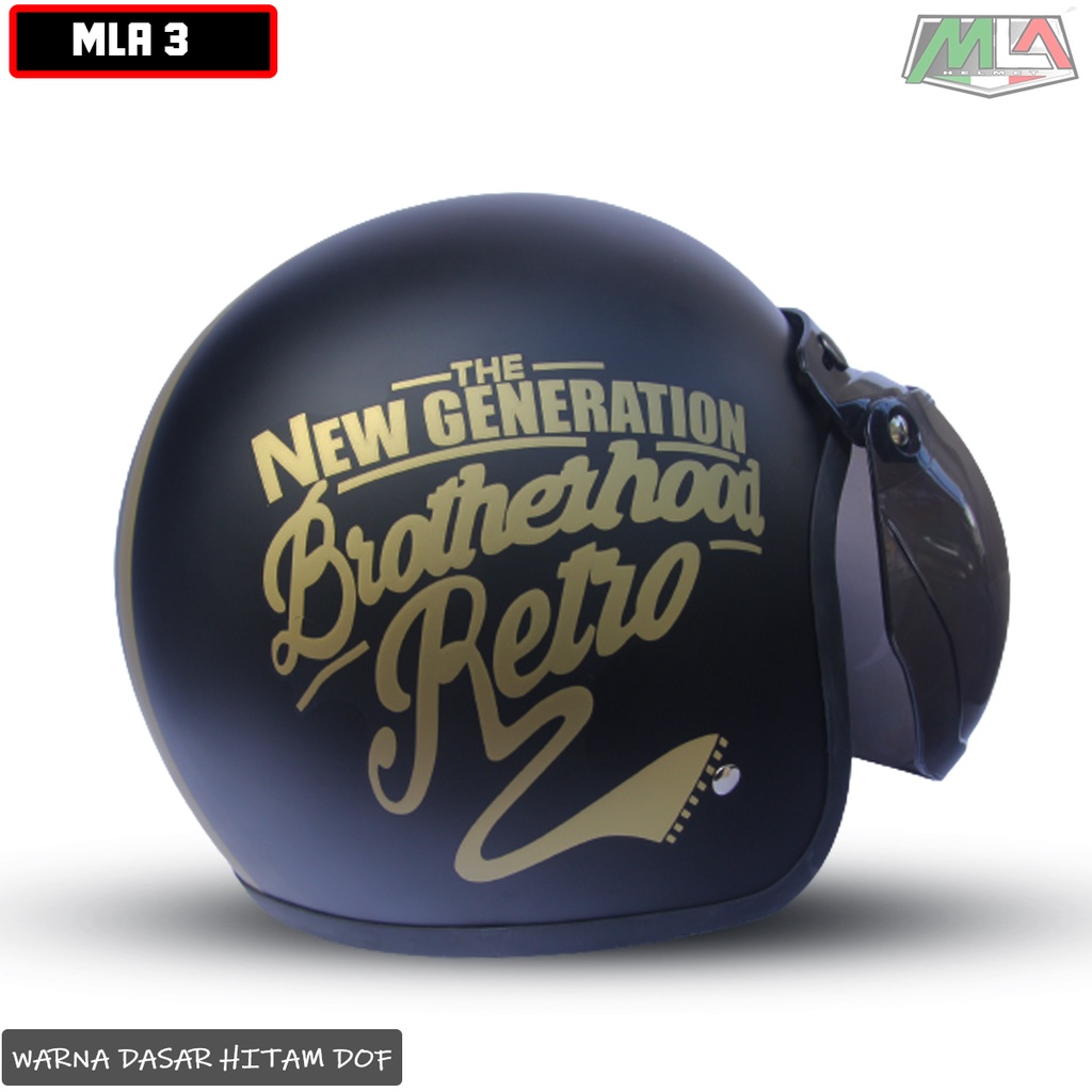 Helm Bogo Dewasa Half Face Retro SNI Untuk Pria Dan Wanita Dewasa COD FREE PACKING DUS