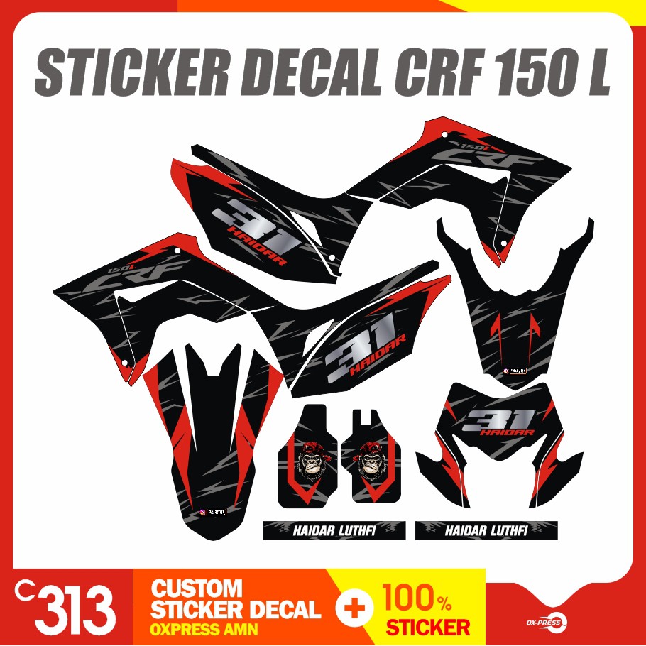 Stiker Striping Decal CRF 150 L Custom Sticker Motor  (22)