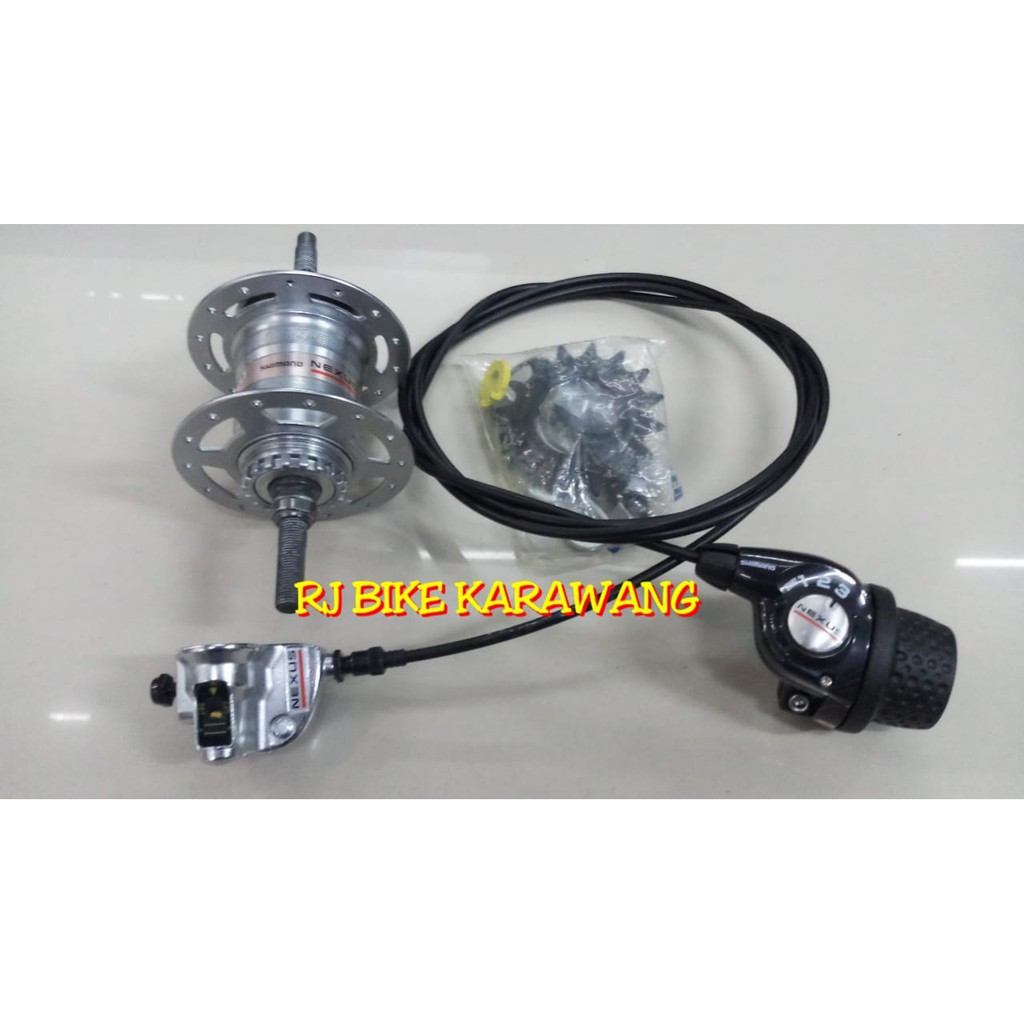 Internal Hub Shimano Nexus 3 Speed 28 Hole Plus Shifter Disc Brake Center Lock atau V Brake