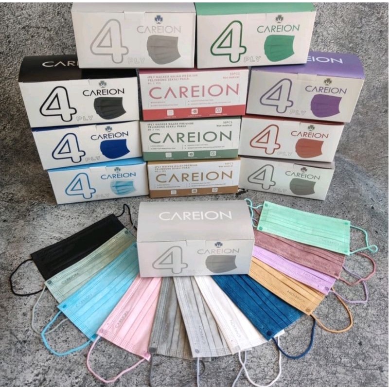 MASKER CAREION EARLOOP 4PLY ISI 50PCS