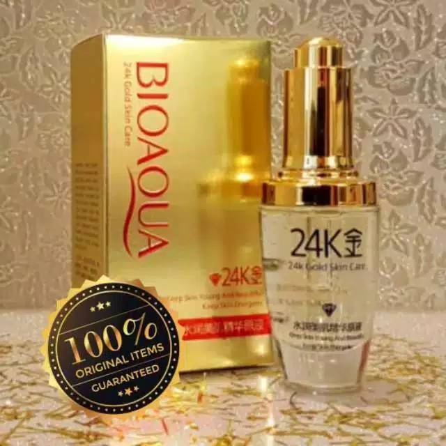 Bioaqua 24 K Gold Wajah Whitening 24 K Emas 24 K Gold Essence Serum Wajah