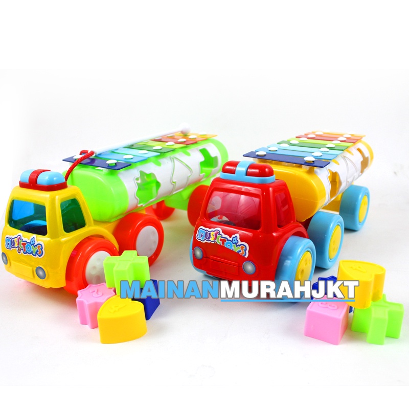 MAINANKEI ANAK MURAH MOBIL XYLOPHONE AU01 MOBIL MOBILAN TRUCK MOBIL MUSIK EDUKASI ANAK