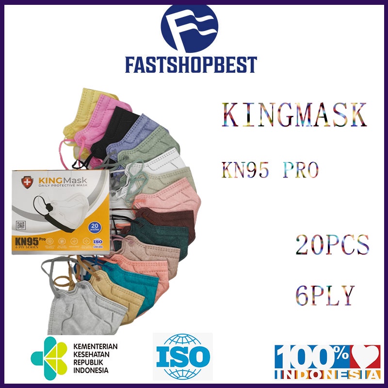 [KINGMASK] KN95 PRO NEW 6Ply ISI 20 PCS 6D MASKER KEMENKES earloop KINGPRO