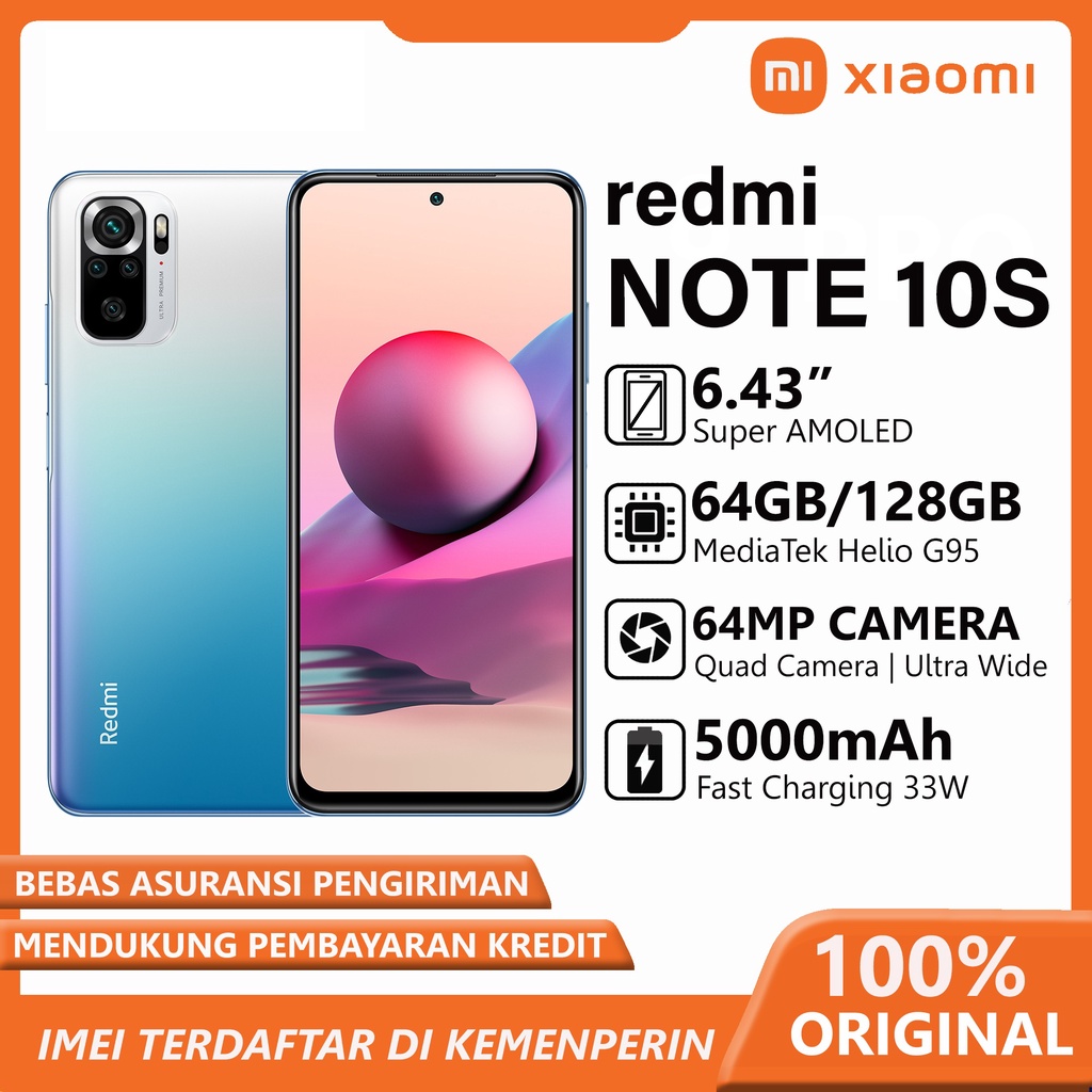 XIAOMI REDMI NOTE 10s 6/64gb -6/128gb  - 8/128gb NFC GARANSI RESMI-2