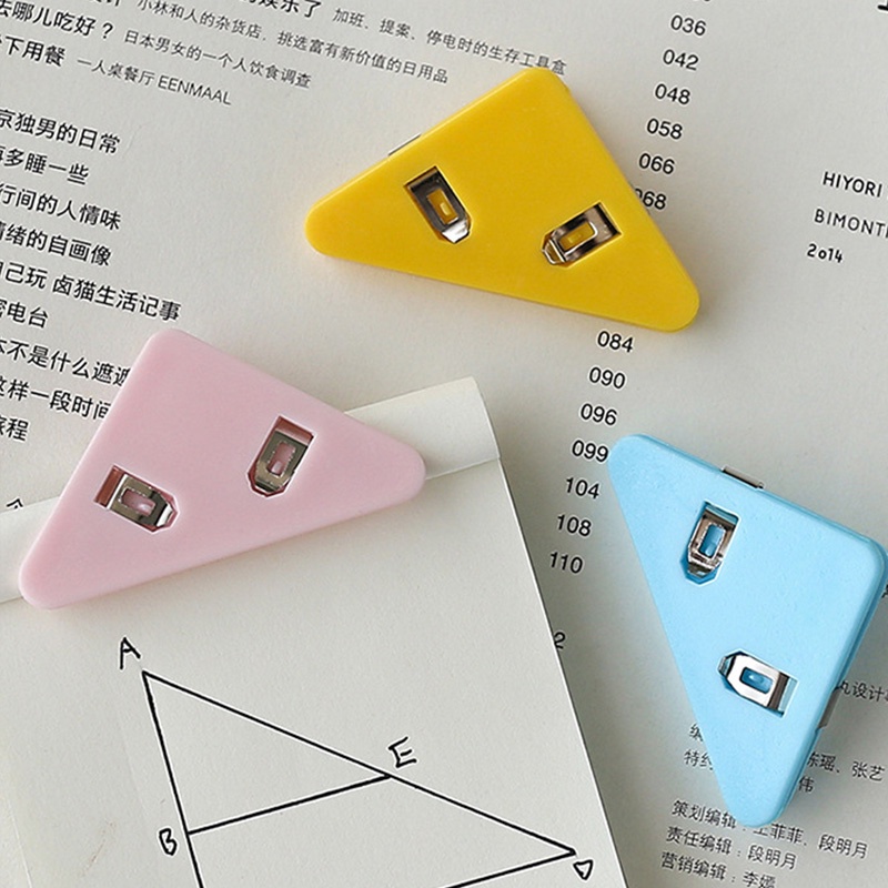 Creative Transparent Acrylic Triangle Corner Clip School&amp;Office File Paper Binder