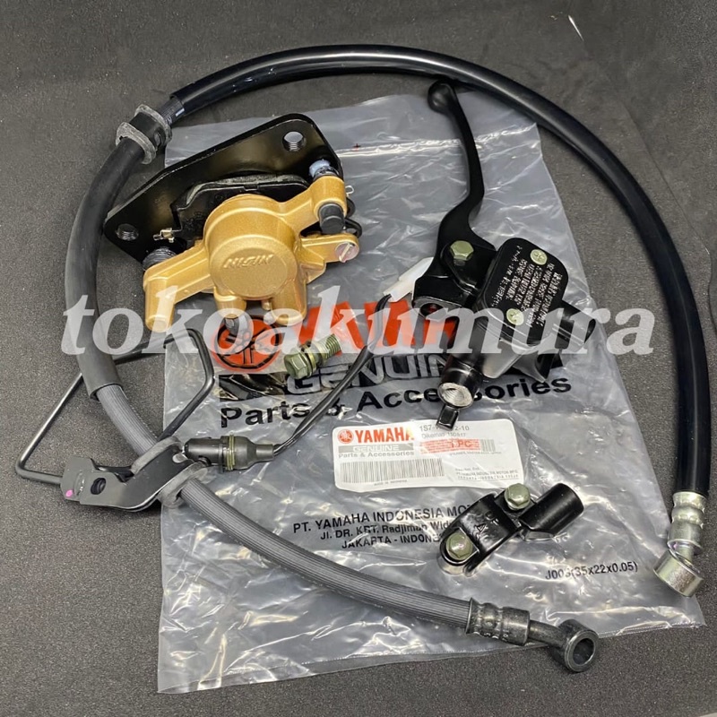 Master rem Assy HITAM + selang + Kaliper cakram Depan Yamaha Mio New/Mx/Mio soul karbu