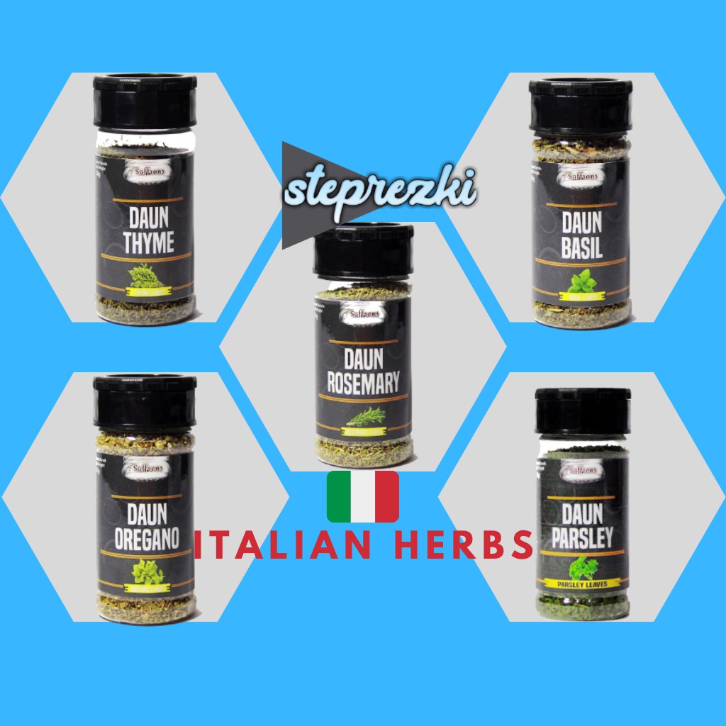 

Paket Rempah Bumbu Dapur Tabur Italian Herbs Daun Oregano Parsley Rosemary Basil Thyme Premium