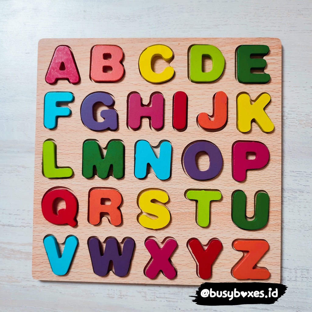 [busyboxes.id] Mainan Edukasi Puzzle Huruf Puzzle Alphabeth Kapital Mainan Kayu Wooden Puzzle Wooden Toys Montessori