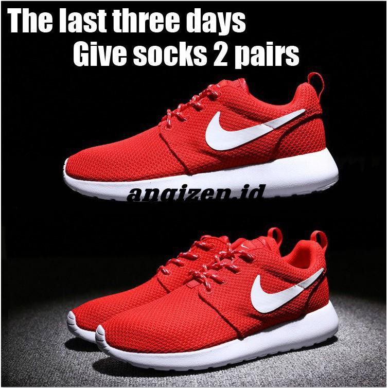 nike roshe red and black