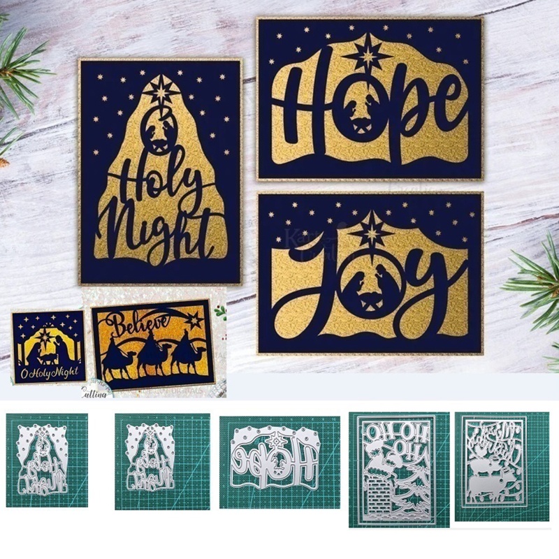 Cetakan Cutting Dies Bahan Metal Desain Merry Christmas Untuk Dekorasi Scrapbook