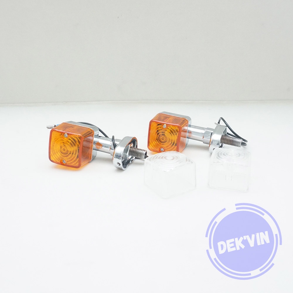 lampu sein sen motor CB klasik chrome double kaca kotak agras