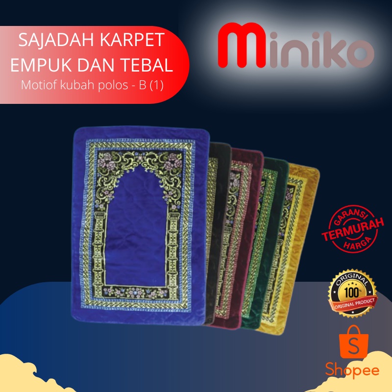 Sajadah TEBAL Motif KUBAH BUNGA POLOS - B (2) -  Sajadah TERMURAH Uk.70cmx110cm