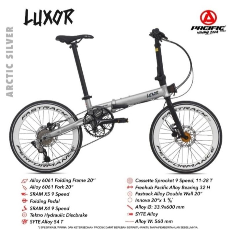 Sepeda Lipat 20 Inch Pacific LUXOR 9 Speed Hydraulic