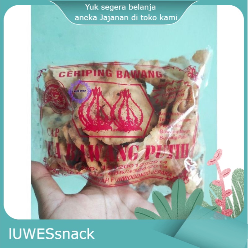 

kripik bawang cap dua bawang putih isi 200gram -kerupuk bawang-makanan ringan-camilan sehat-ceriping bawang