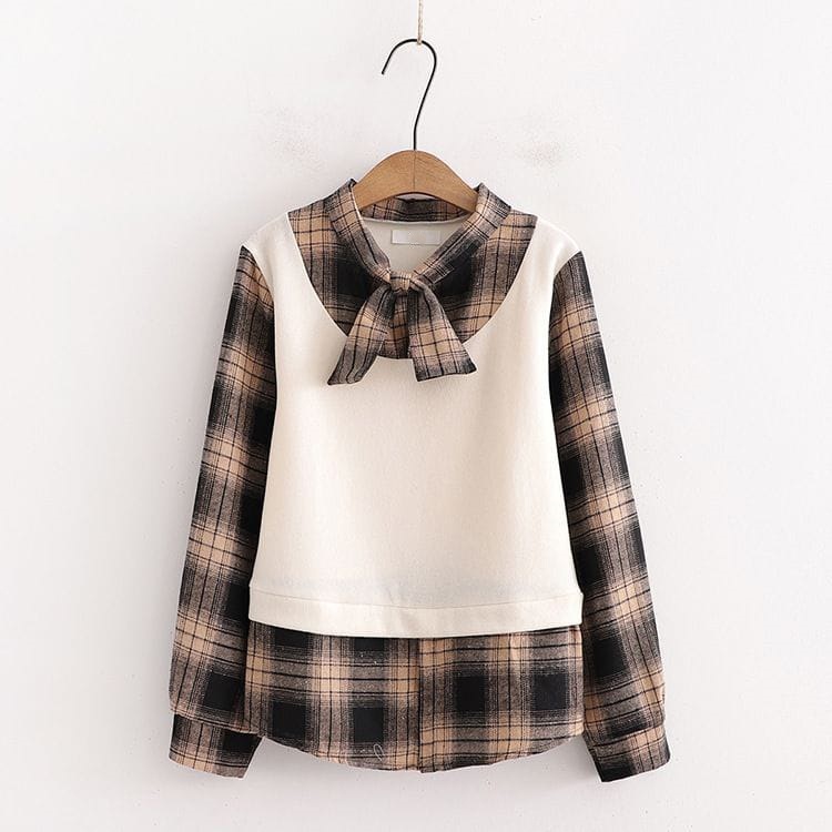 IL - Mido Blouse Top Atasan Flanel Sweater l Blouse Korean Style Wanita