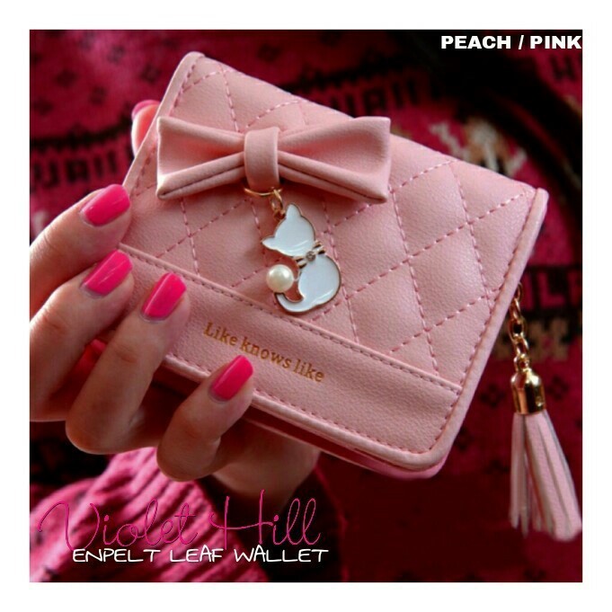 Dompet wanita mini lipat bordir Pita Kucing Mini Accesoris Cewek Kado Model Import Korea Super Tepak Kecil Must