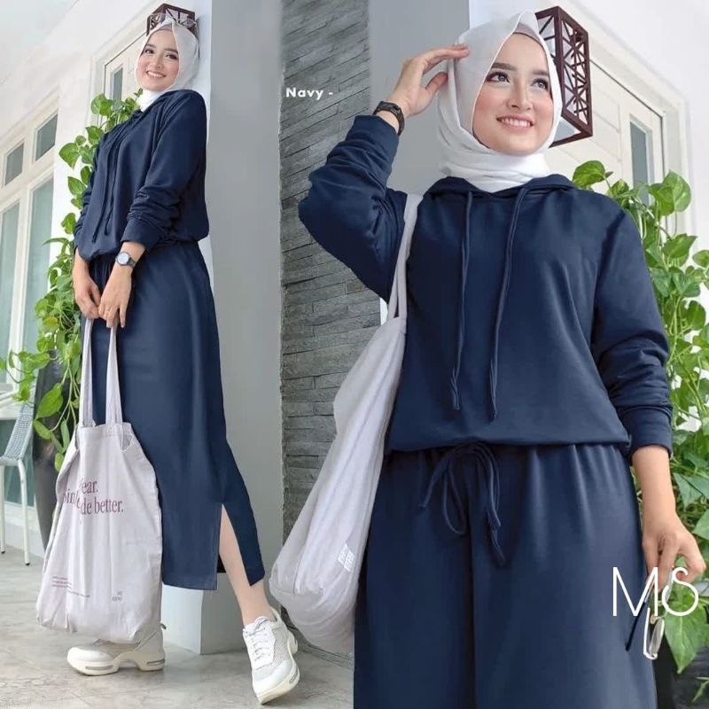 SETELAN BALEXA Fashion Wanita Muslimah Cantik Bepergian Bersantai Remaja Casual Kuliah Model Baru