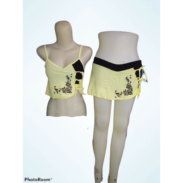 Setelan olahraga set sport senam erobic zumba rok mini bra keren sexy seksi dugem BL pilates yoga