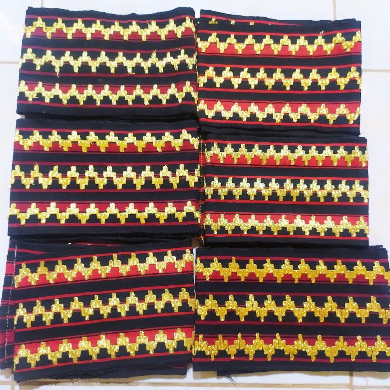 Bisban / Selendang Tapis Lampung Motif Abung Murah-3 Ketik Hitam