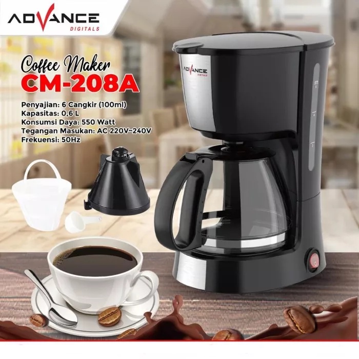 【Garansi 1 Tahun】ADVANCE Coffee Maker Mesin Kopi Otomatis Mesin Kopi Listrik CM-208A