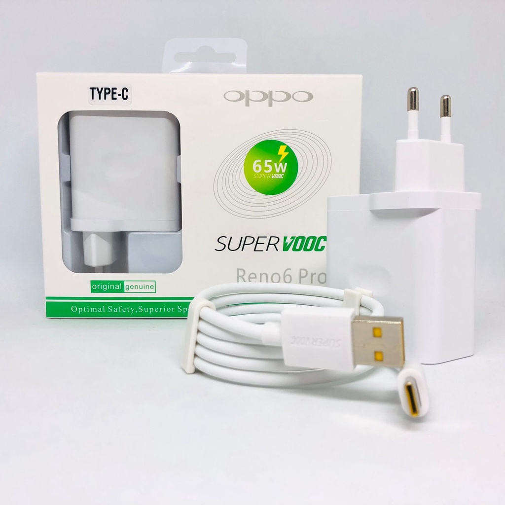 Charger Carger Oppo Reno 4 / 4F charger oppo reno 6 pro 30W Original 100% Type C &amp; Micro USB Vooc 30W Pengisian daya cepat