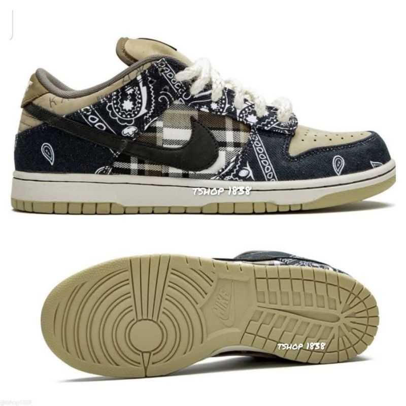 Nike Jordan SB Dunk Low Travis Scott Black Parachute Beige Petra Brown