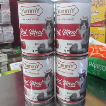 makanan basah kucing kaleng Yummy cat Tuna Red Meat 400g