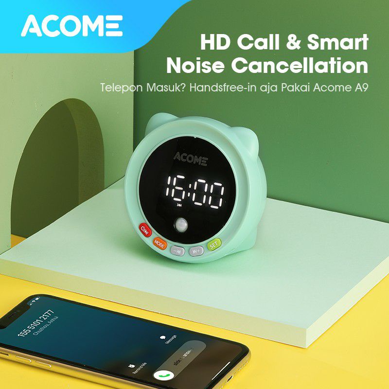 Acome A9 Speaker Bluetooth 5.0 Dual Smart Alarm Auto Brightness