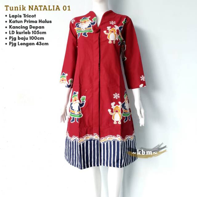 Tunik Natalia lapis tricod batik modern