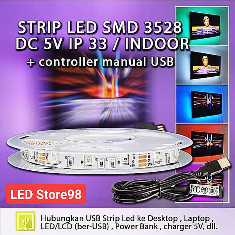 LED STRIP RGB 3528 DC 5V IP33 + DRIVER MANUAL ( Indoor only )