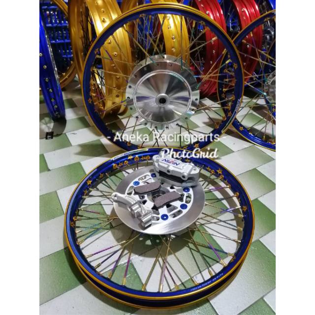 Velg jari jari lidi ring 17 satu set kaliper monoblok breket dan disk 220 mio beat vario scoopy fino