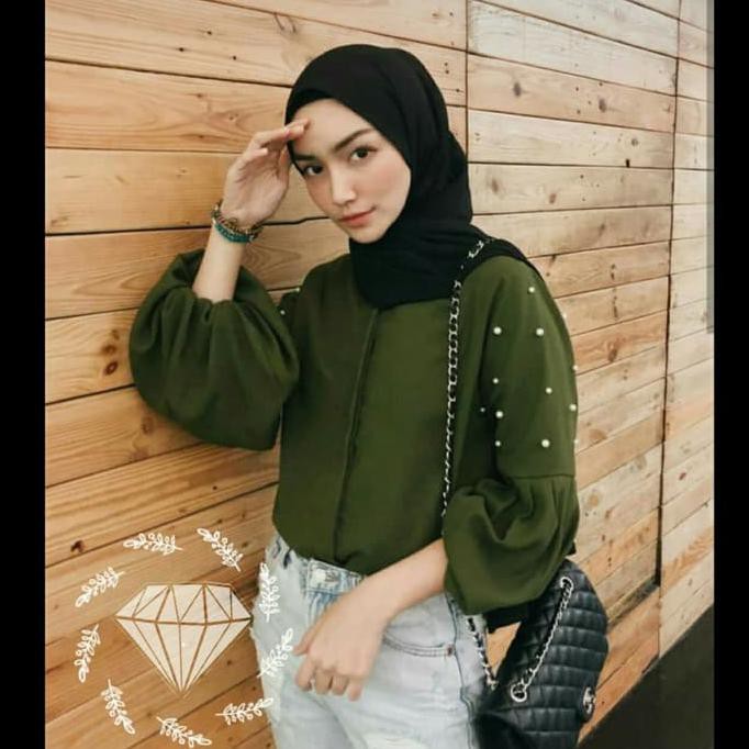 TERBARU Balero Pearl Army Baju Muslim Wanita Blouse Muslim Terbaru STOK TERBATAS