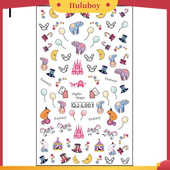 Huluboy Huluboy♡ Stiker Decal Motif Daun Maple / Bunga / Kupu-Kupu Untuk Dekorasi Manicure / Nail Art Butterfly