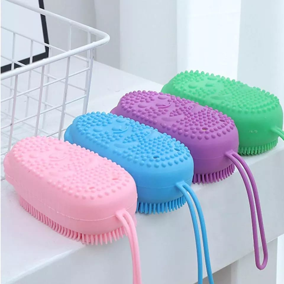 Shower Brush Sabun Batang / Sikat Mandi Dispenser Silicon / Sikat Silicone Lembut / Dispenser Sabun Mandi