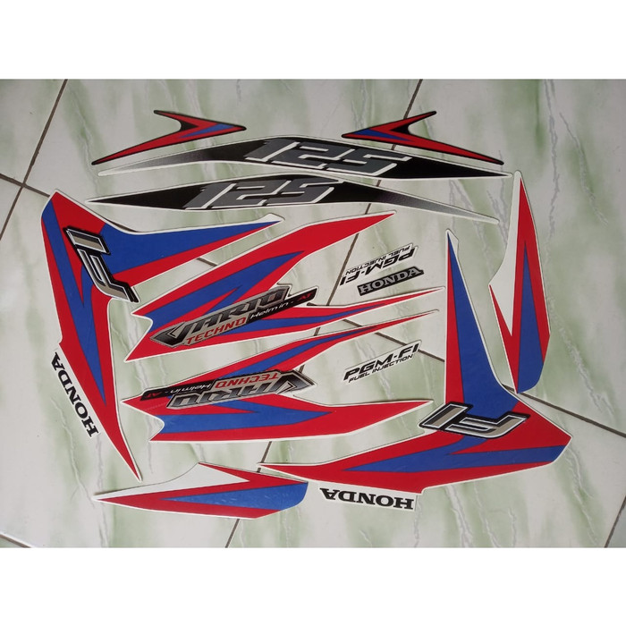 stiker striping honda vario 125 techno 2013 putih