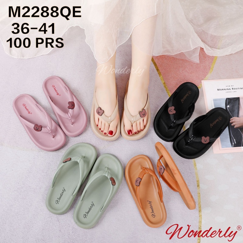 SENDAL JEPIT WANITA ANTISLIP BEAR WONDERLY M2288