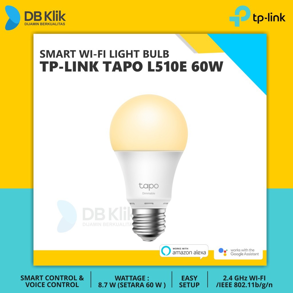 Smart Wi-fi Light Bulb TP-LINK TAPO L510E | Bohlam TPLINK TAPO L510E 60W