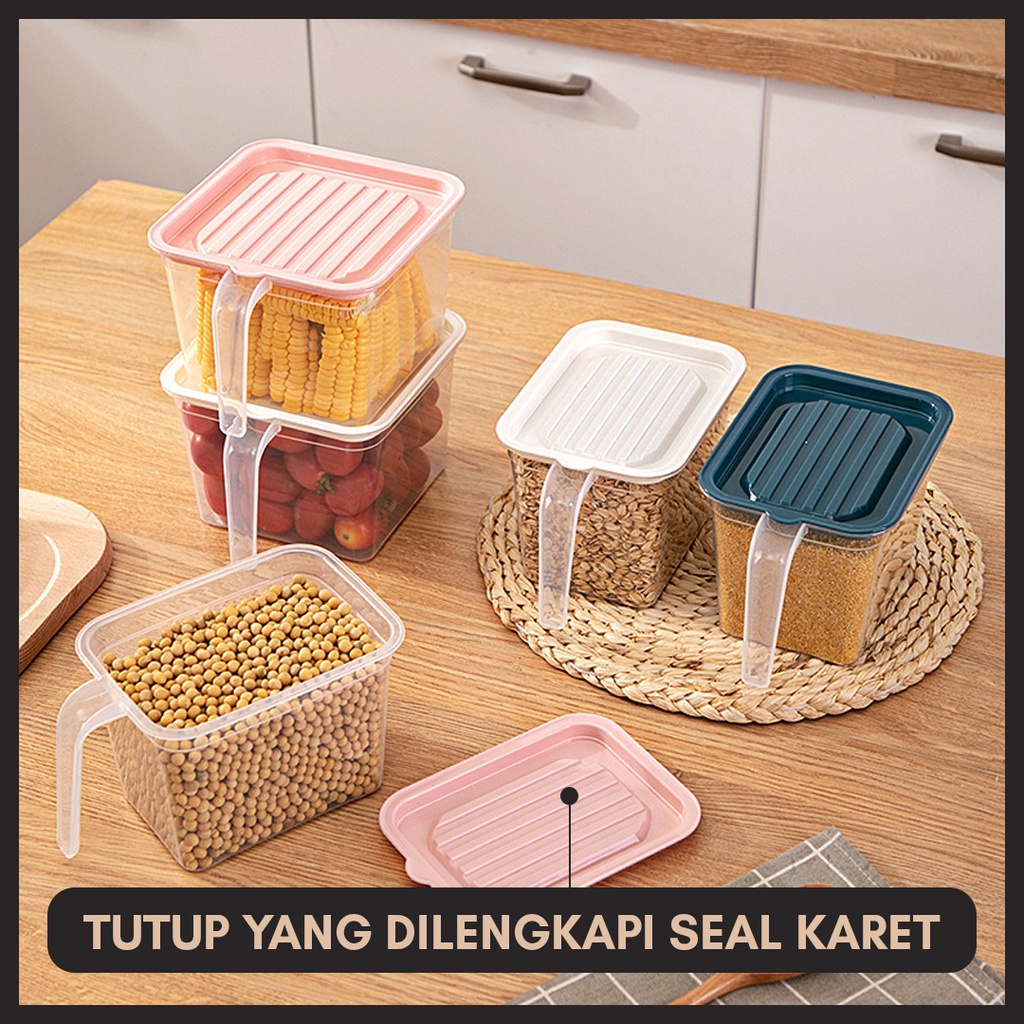 TEMPAT PENYIMPANAN MAKANAN DAPUR | FOOD STORAGE DENGAN GAGANG | KOTAK PENYIMPANAN KULKAS