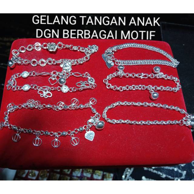 Gelang tangan Anak2 dgn berbagai motif berbahan perak murni