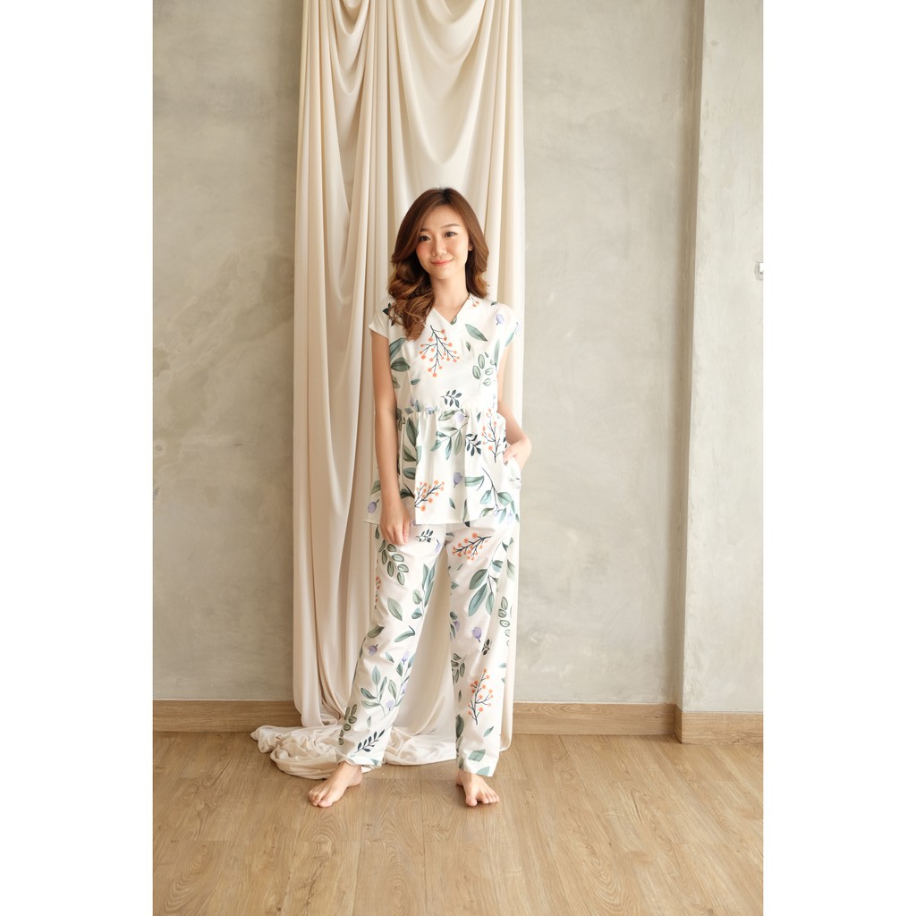 Peplum Pajamas Set - Atasan Celana Baju Tidur Setelan Wanita