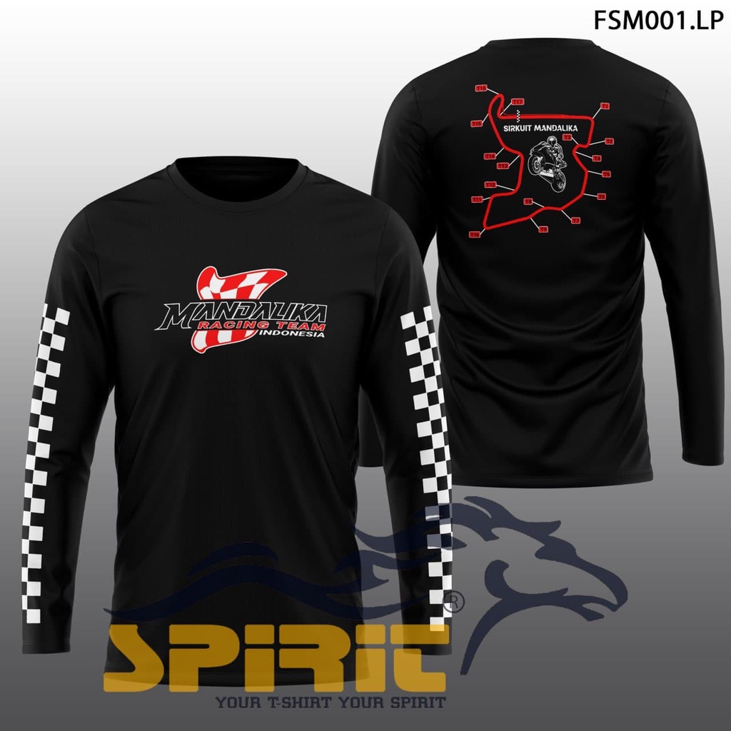 kaos mandalika racing team original lengan panjang katun premium big size pria