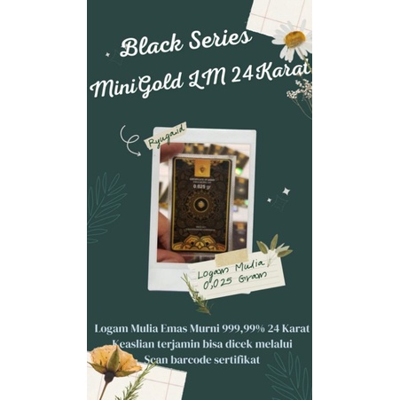MiniGold Black Series 0,025 Gram Logam Mulia Emas Murni 999,9% 24 Karat
