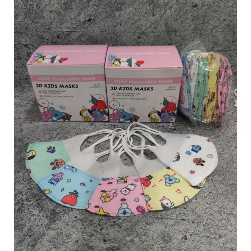 Masker Duckbill Anak Bts Bt21 Ecer
