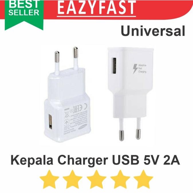 Adaptor Charger Kepala Batok Casan USB 5V 2A 5 V Volt 2 A Ampere efst90 Kualitas Baik